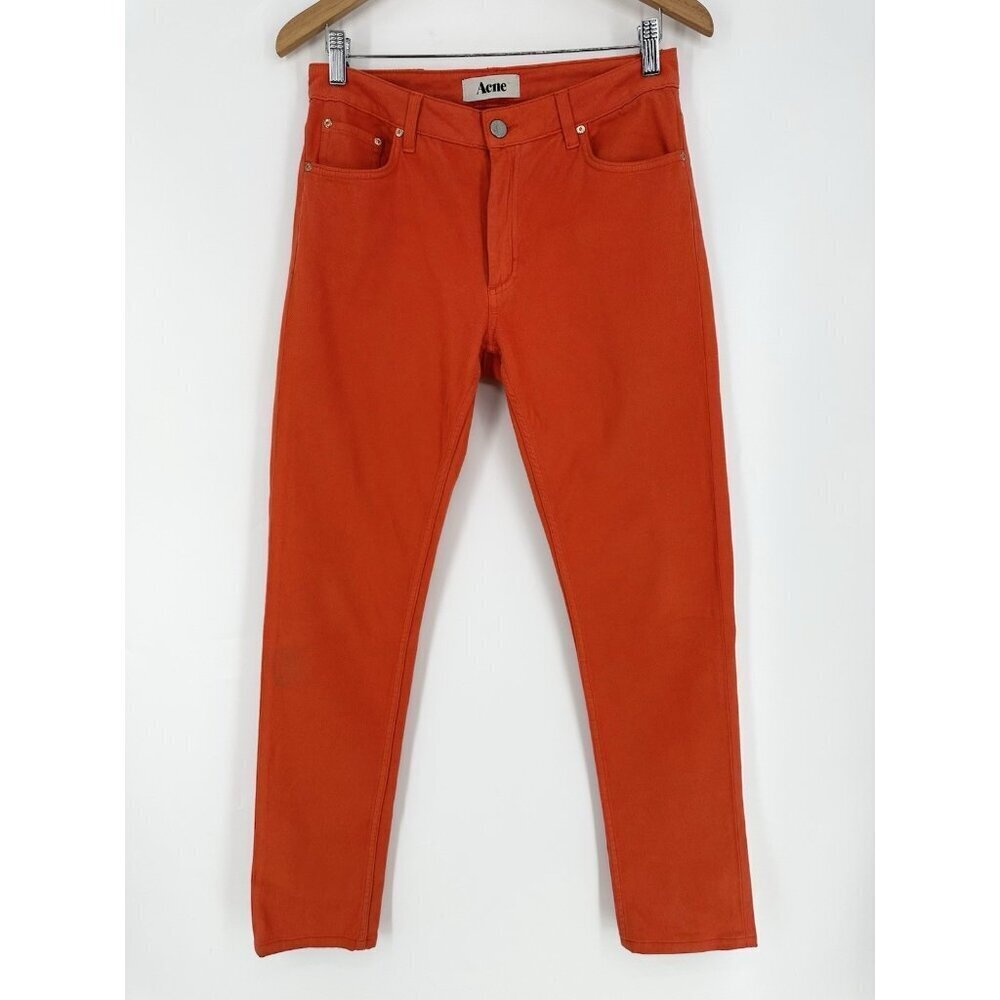 Acne Studios Flex S Bright Orange High Rise Skinny Jeans Women’s 30 Read